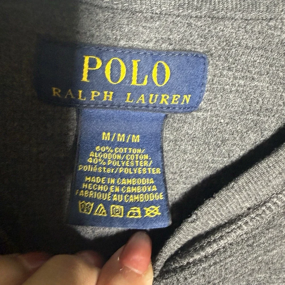 Polo Ralph Lauren Sleepwear Men Med Gray Waffle Knit Thermal Long Sleeve Shirt